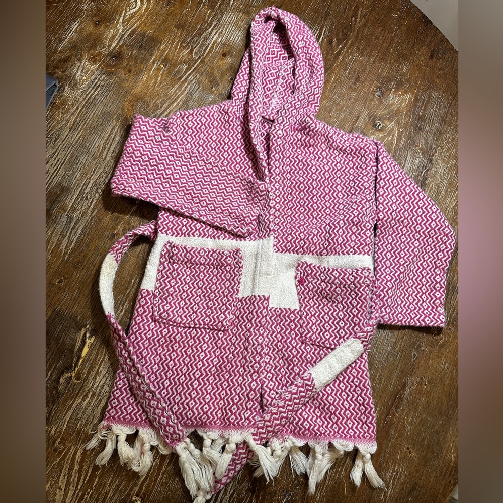 Galata Tower Turkish bath robe girls size 2-3T